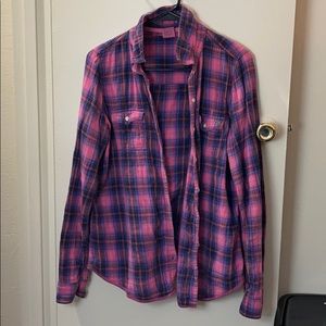 Victoria’s Secret PINK Large Pink & Blue Flannel